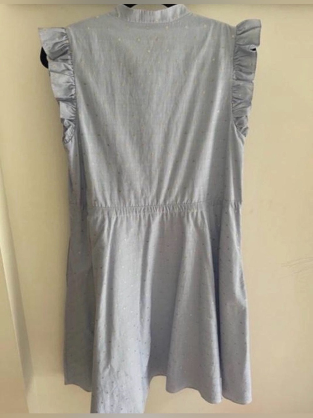 Ted Baker Beyonic Blue Gold Ruffle A-Line Dress, Size 8 - Picture 7 of 15